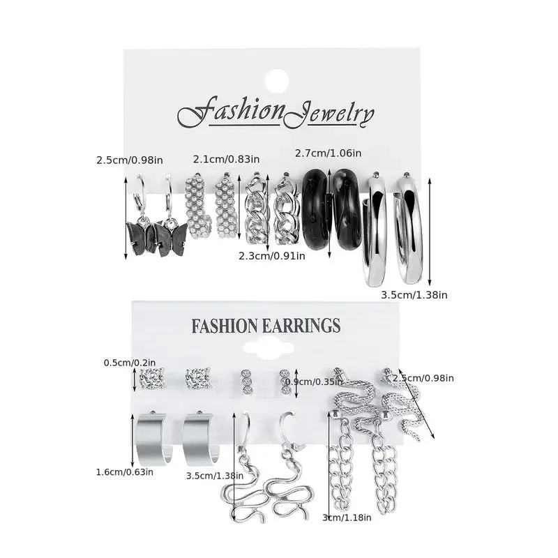 6 Pairs Urban Earrings