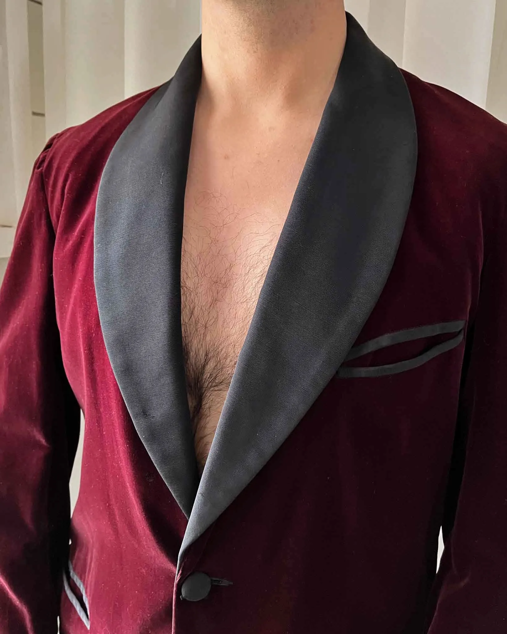 60s Velvet Smoking Jacket | L