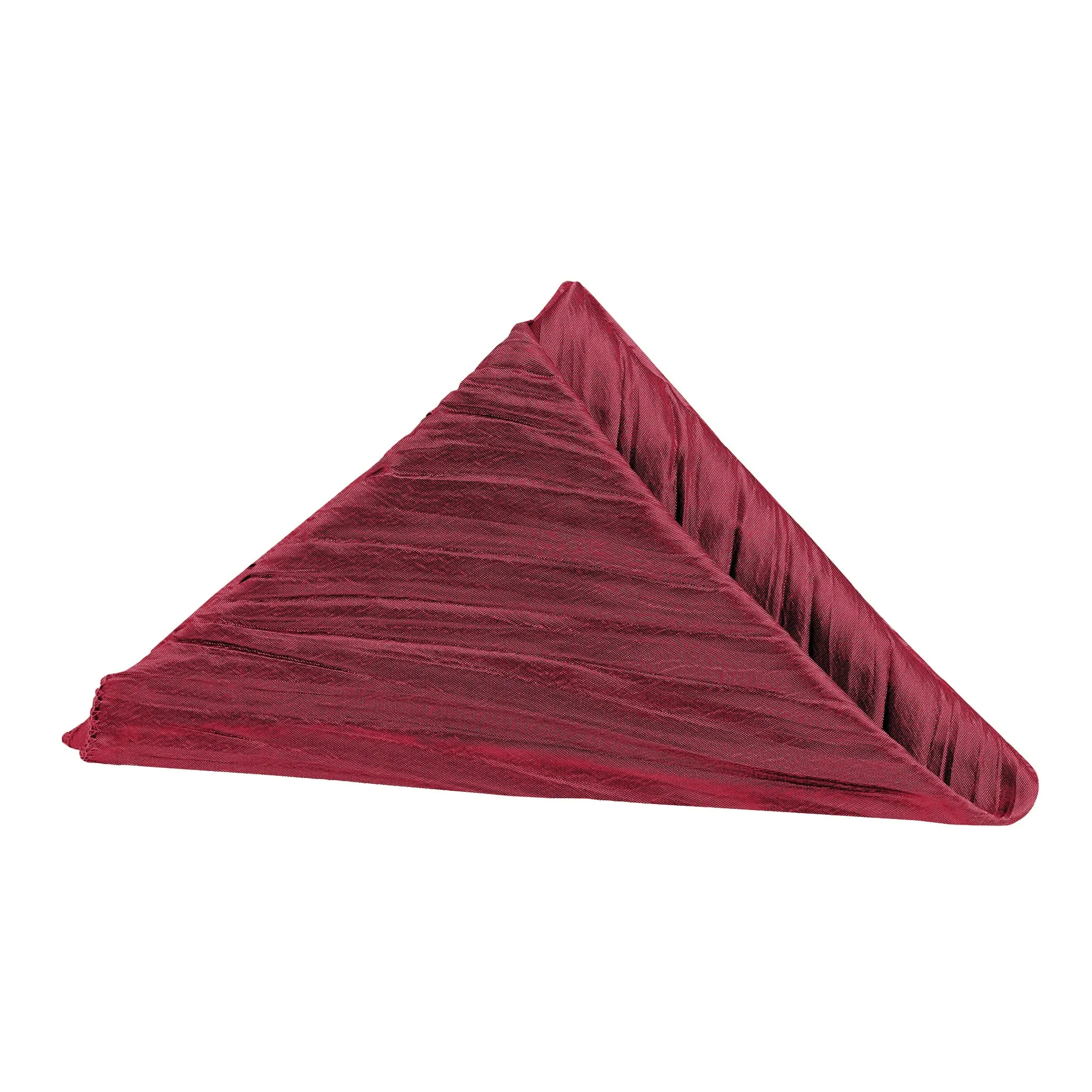 Accordion Crinkle Taffeta Napkin 20"x20" - Burgundy