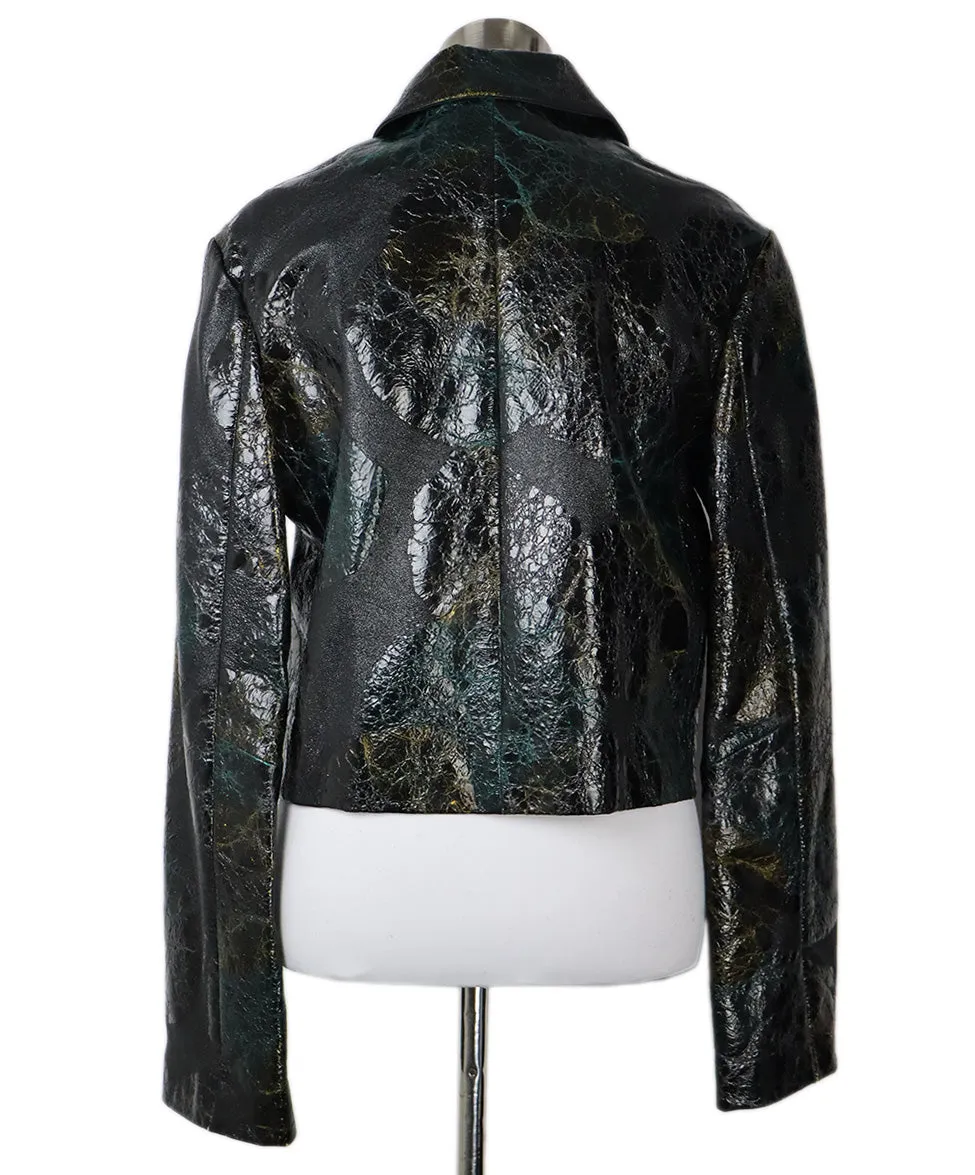 Acne Studios Black Distressed Leather Jacket sz 4