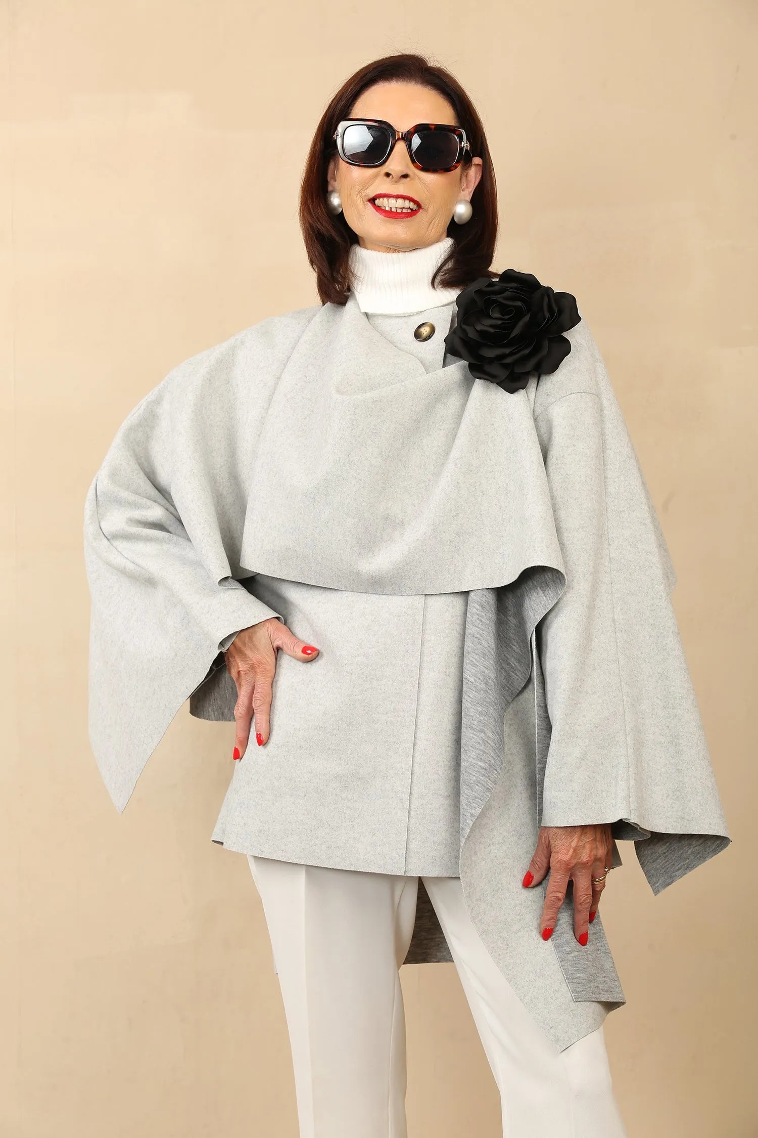 ANNABELLE CAPE COAT - GREY