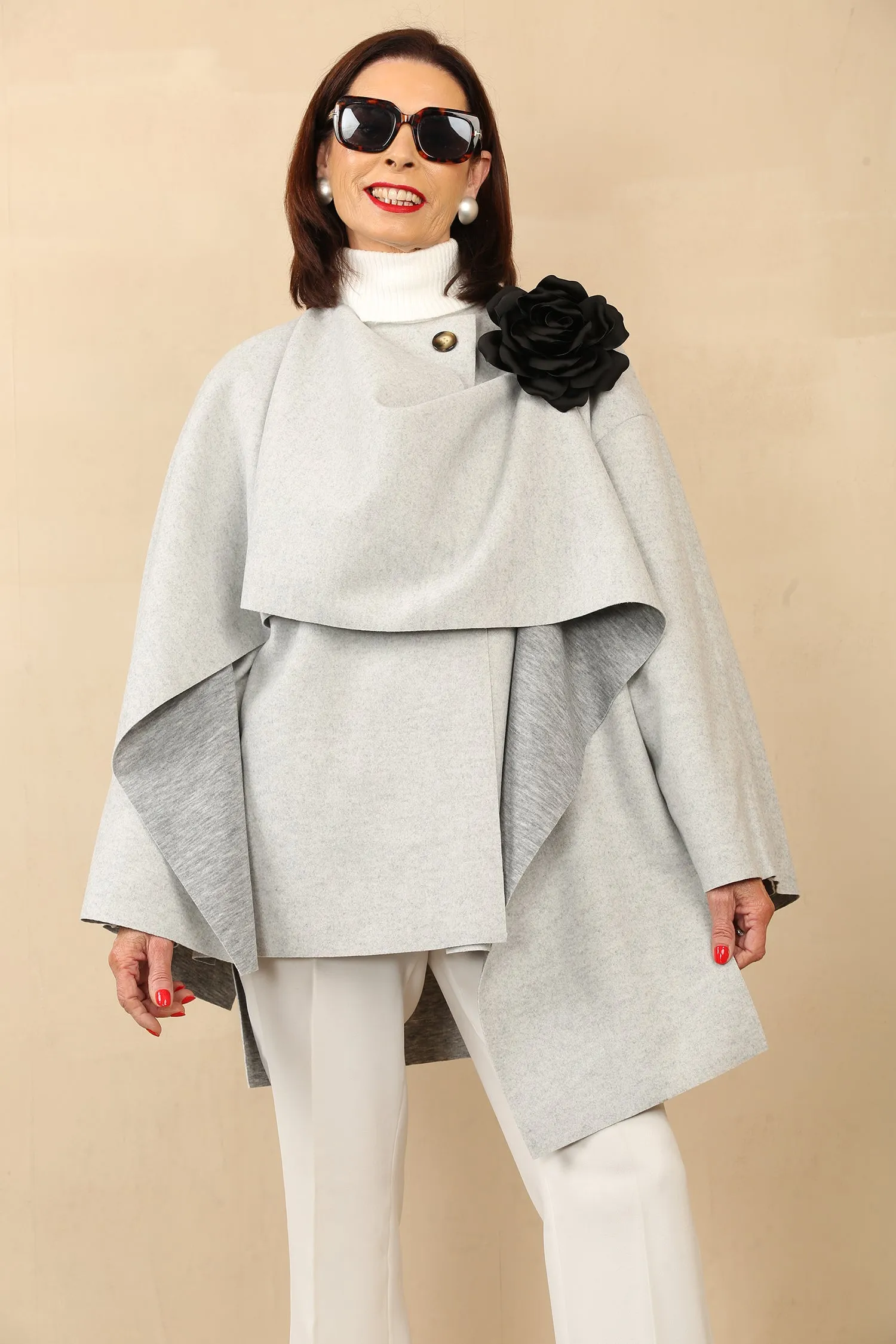 ANNABELLE CAPE COAT - GREY