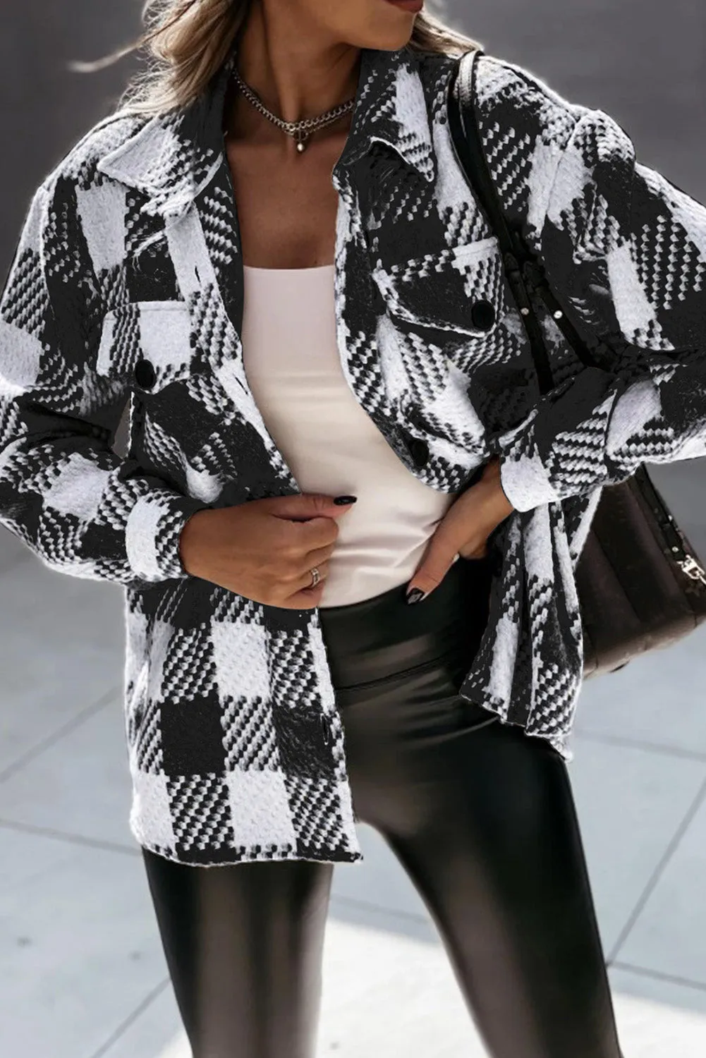 Black and White Buffalo Check Jacket