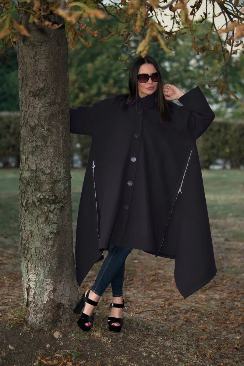 Black Wool Women Coat FEDERICA