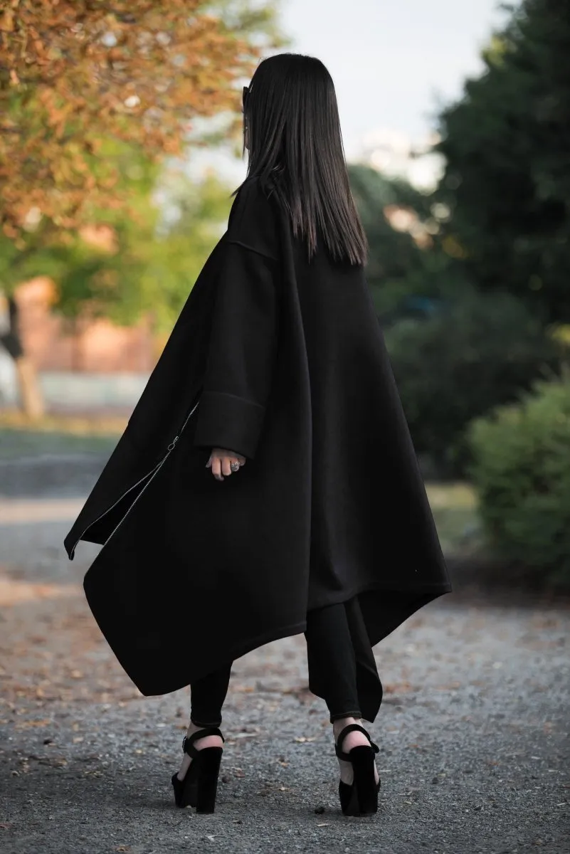 Black Wool Women Coat FEDERICA