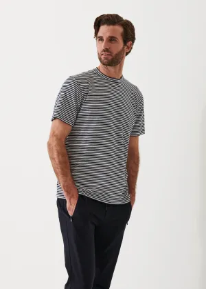 Blue Striped Pima Stretch T Shirt - Patrick Assaraf