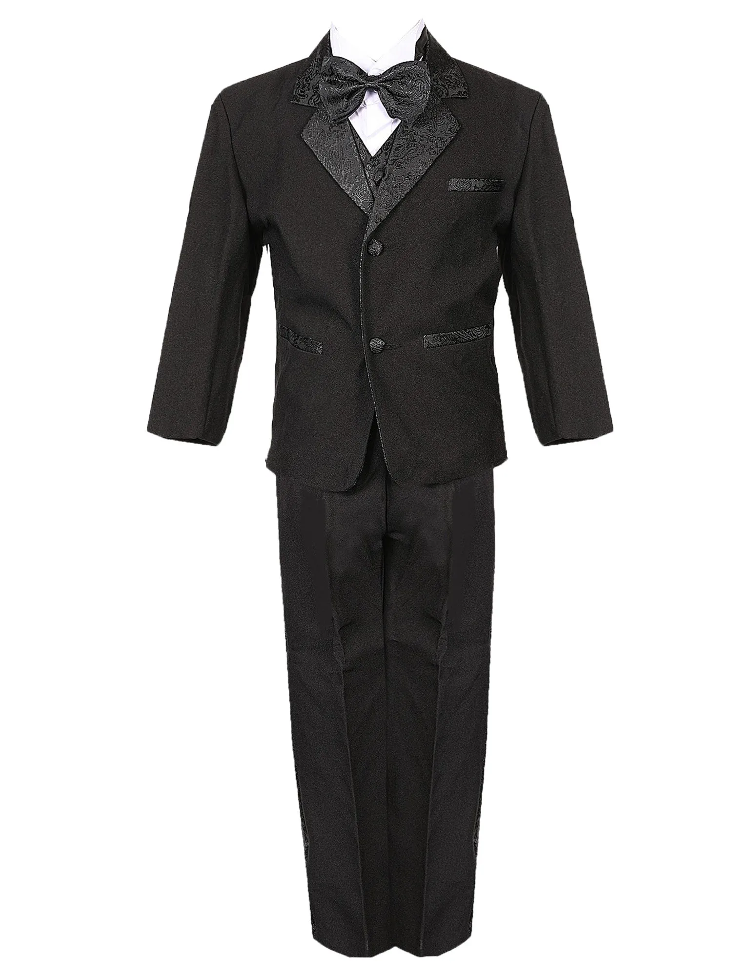 Boys Multi Color Jacquard Detailing Special Occasion Tuxedo Set 2T-20