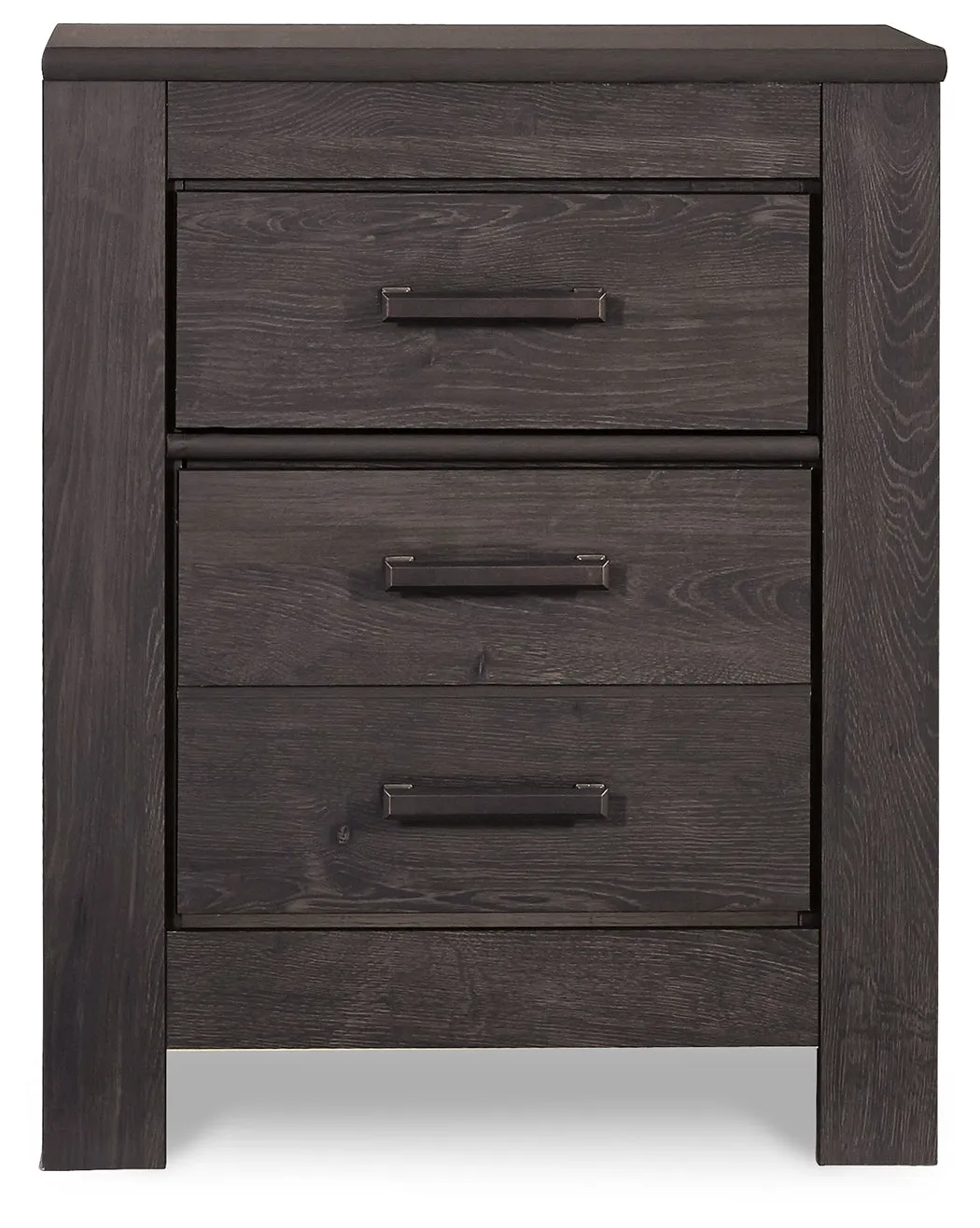 Brinxton King Panel Bed with Mirrored Dresser and Nightstand in Charcoal