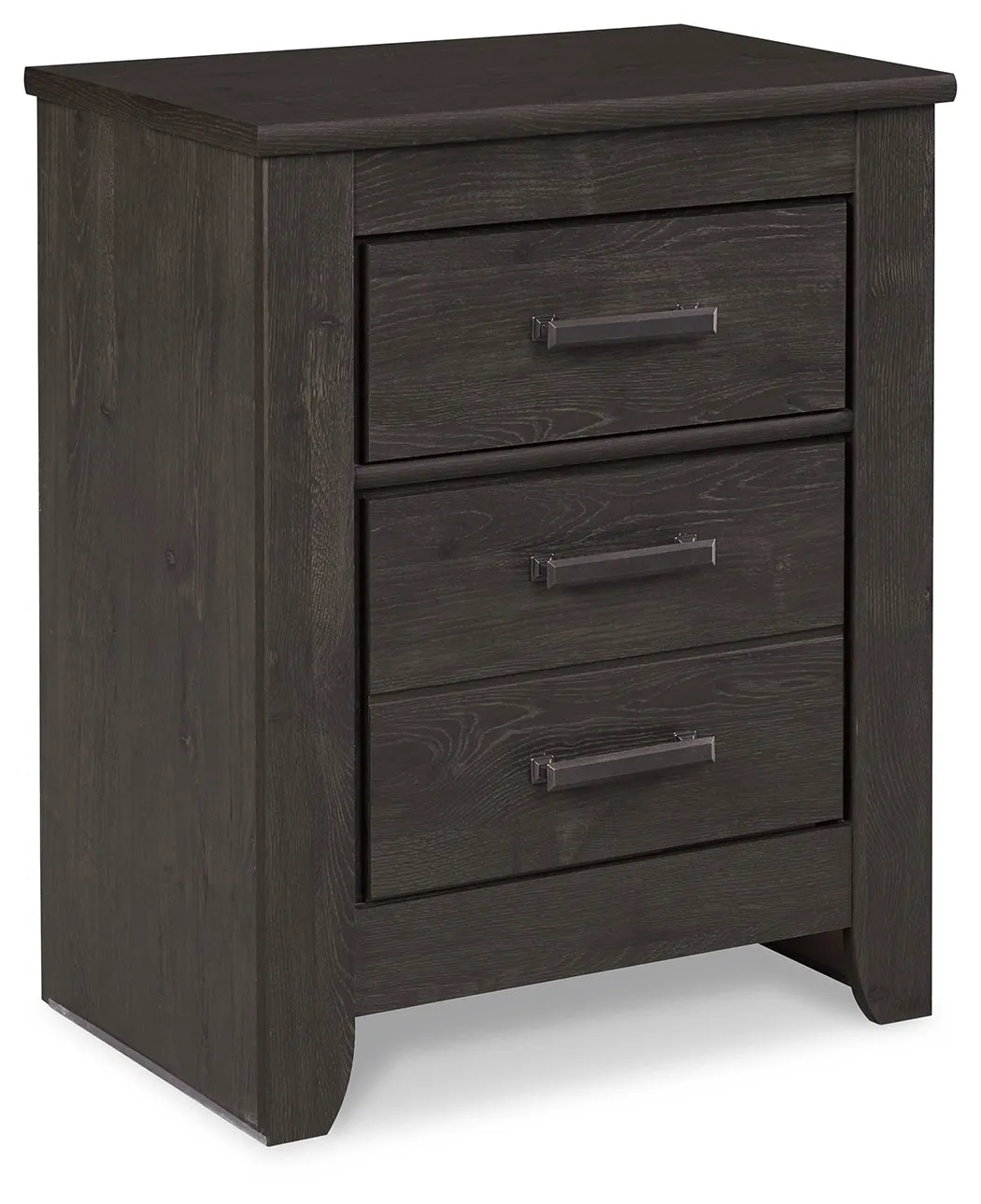 Brinxton King Panel Bed with Mirrored Dresser and Nightstand in Charcoal