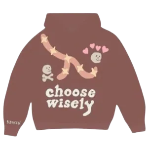 Broken Planet Hoodie 'Choose Wisely' - Brown