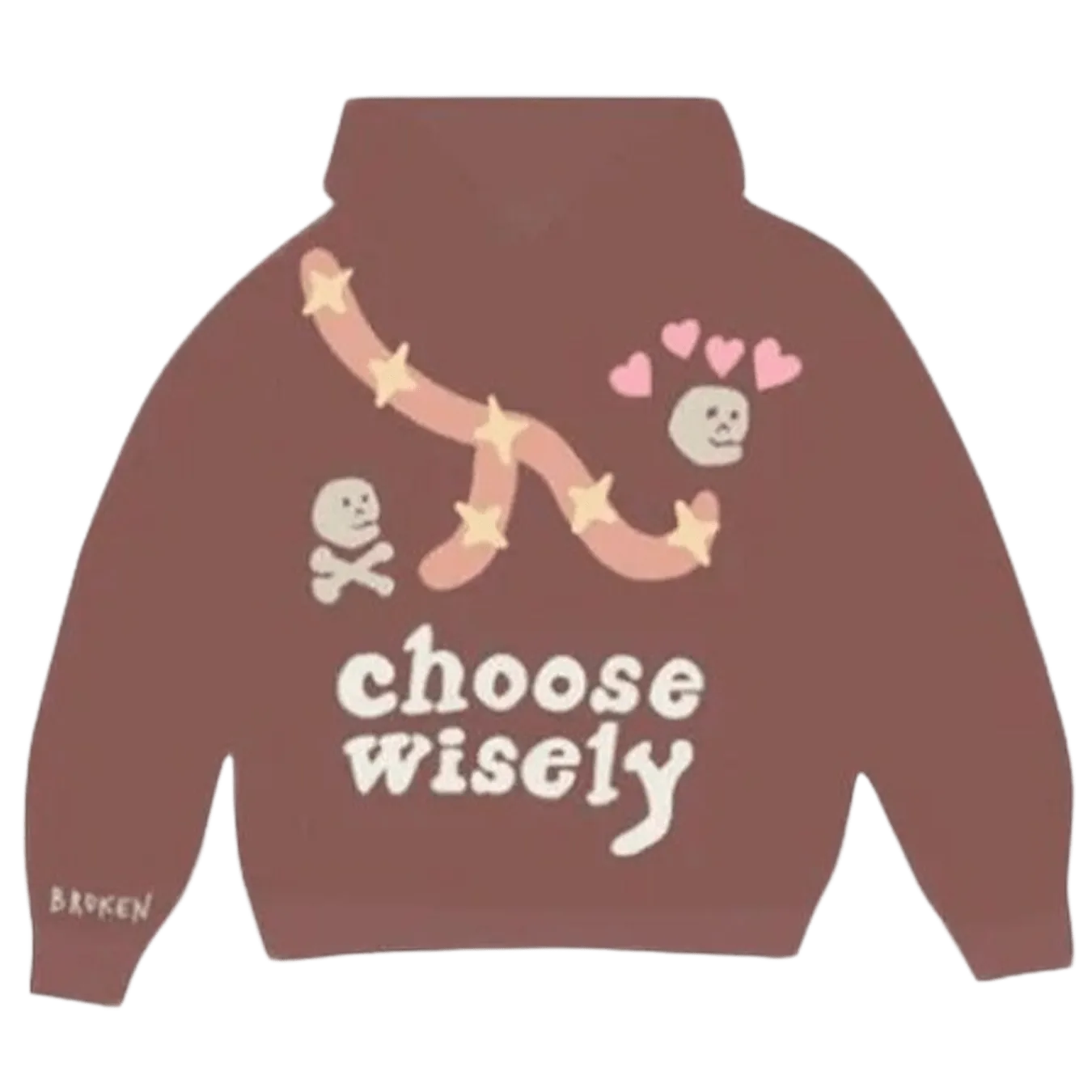 Broken Planet Hoodie 'Choose Wisely' - Brown