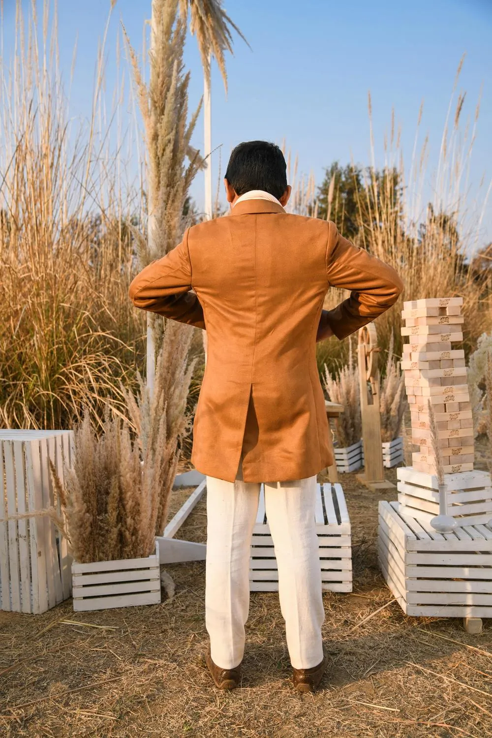 Burnt Sienna- Single Breasted Overcoat For Boys