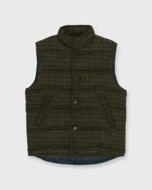 Cashball Vest in Brown/Spruce/Navy Plaid Harris Tweed