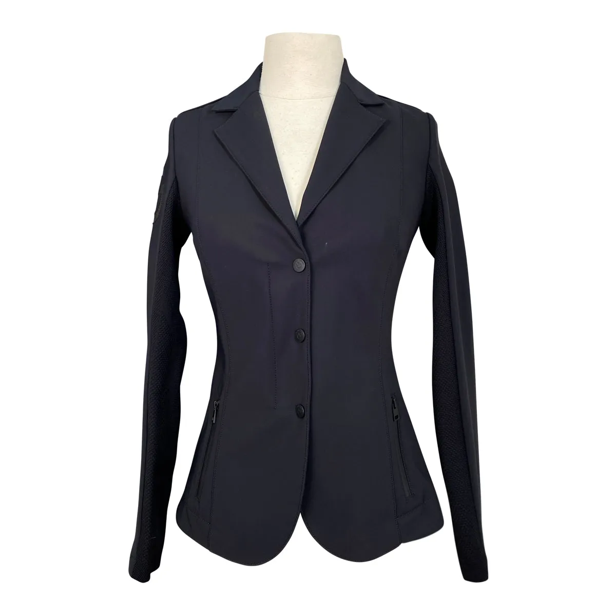 Cavalleria Toscana R-EVO Light Tech Zip Knit Show Jacket in Black w/Gold - Women's IT 40/US 6