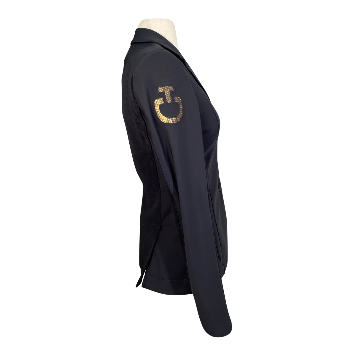 Cavalleria Toscana R-EVO Light Tech Zip Knit Show Jacket in Black w/Gold - Women's IT 40/US 6