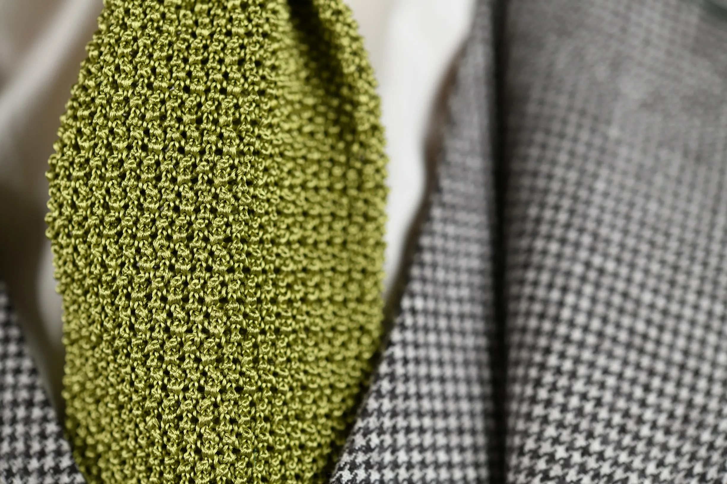 Chartreuse Green Silk Knit Tie