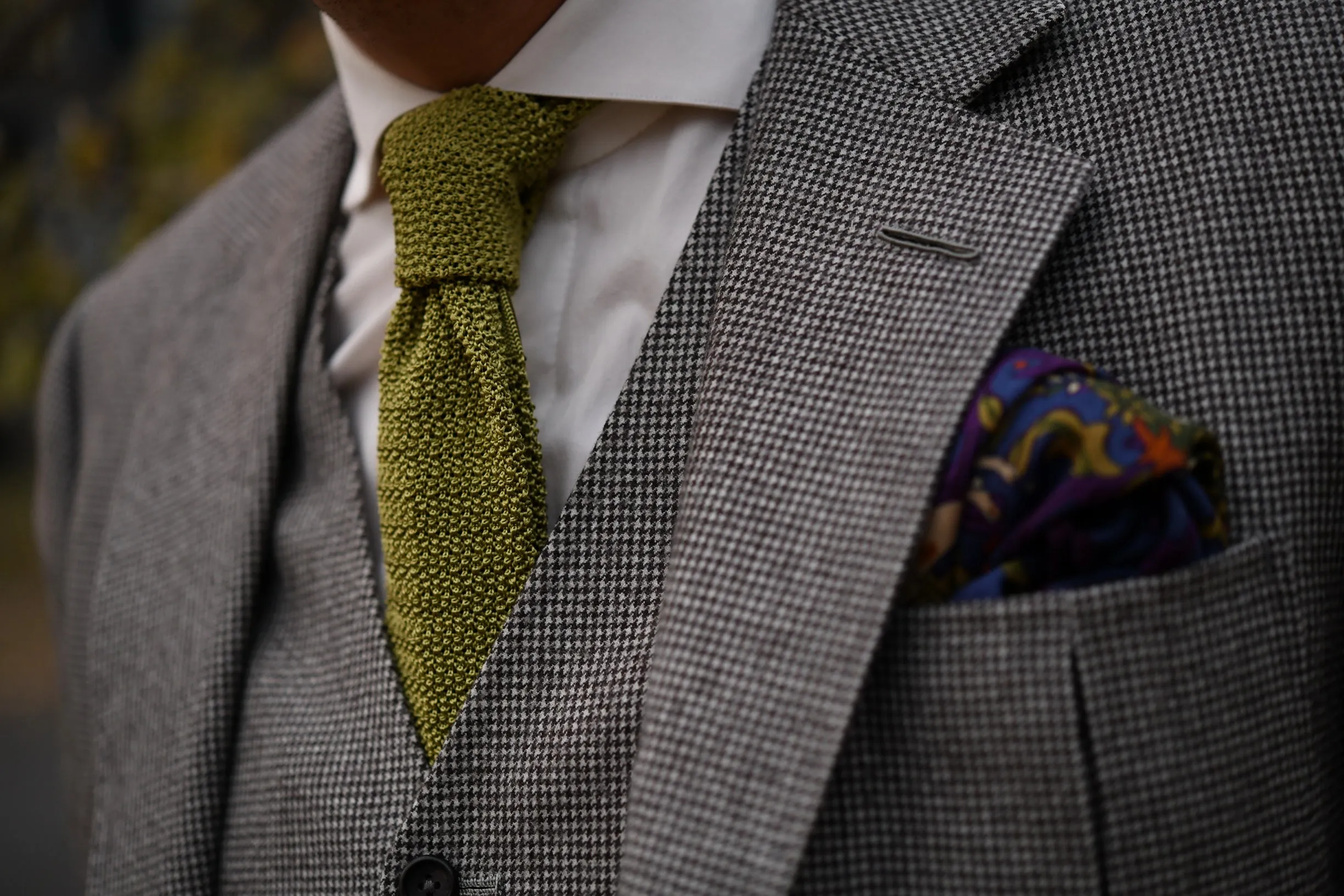 Chartreuse Green Silk Knit Tie