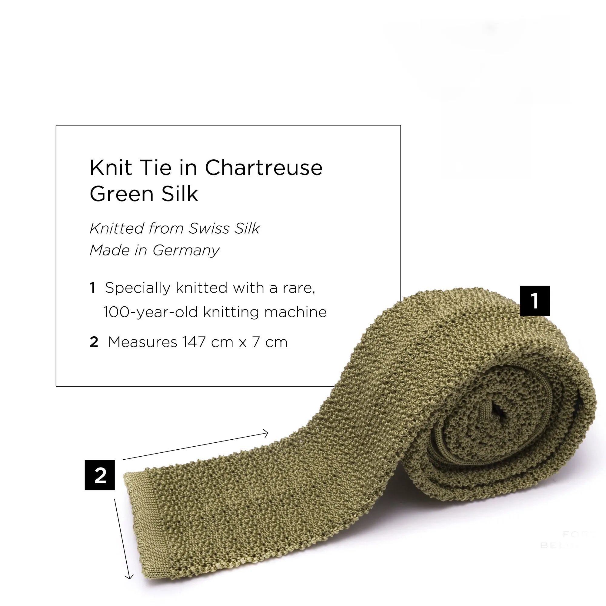 Chartreuse Green Silk Knit Tie