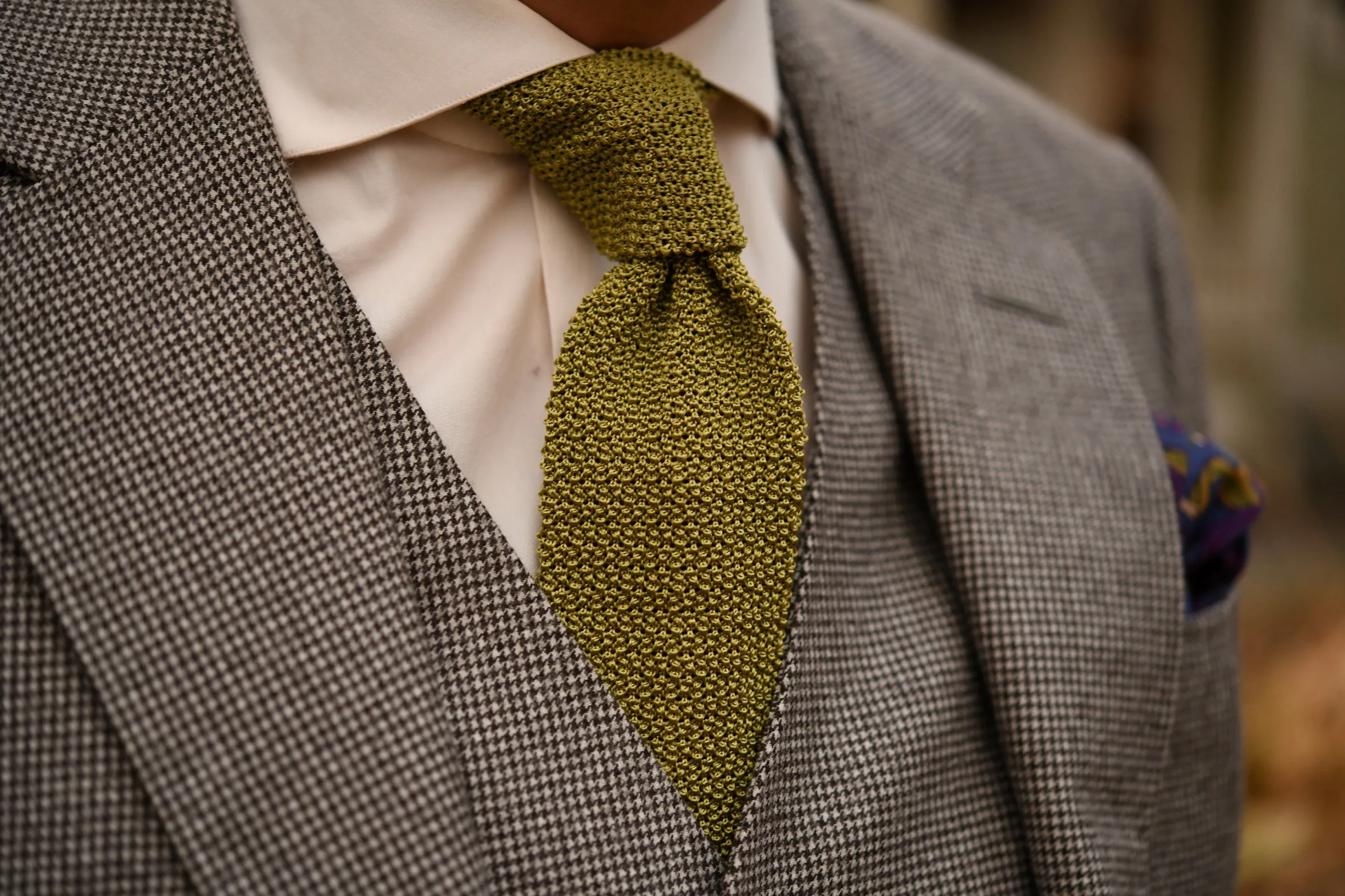 Chartreuse Green Silk Knit Tie