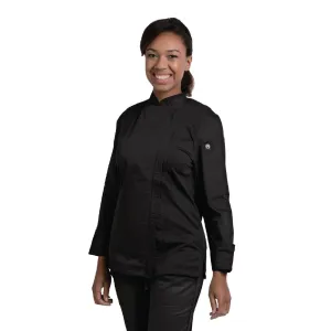 Chef Works Hartford Lightweight Zip Womens Chef Jacket Black S