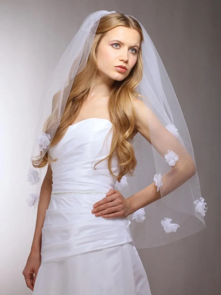 Chic Floral Flower Bridal Veil