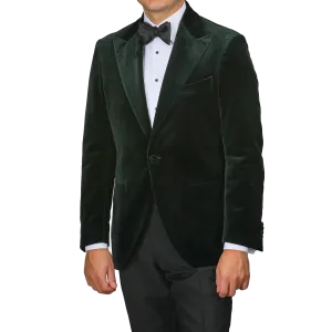 Dark Green Cotton Velvet Dinner Jacket