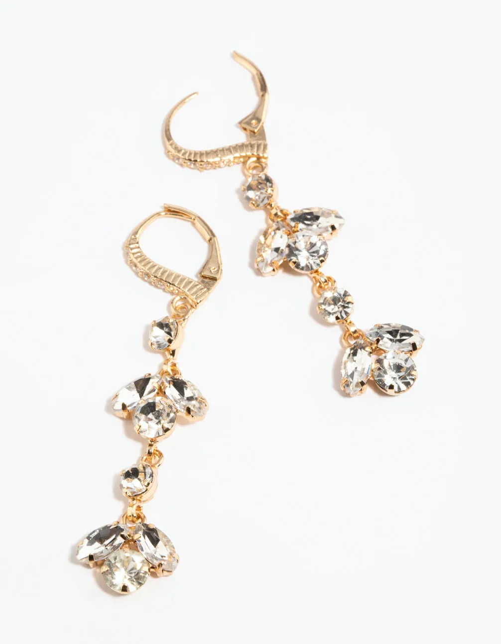 Diamante Petal Drop Earrings