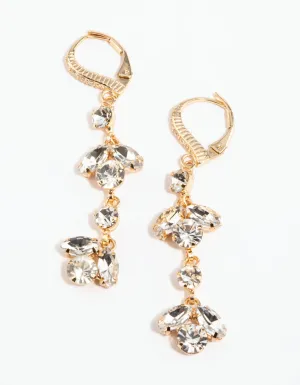 Diamante Petal Drop Earrings