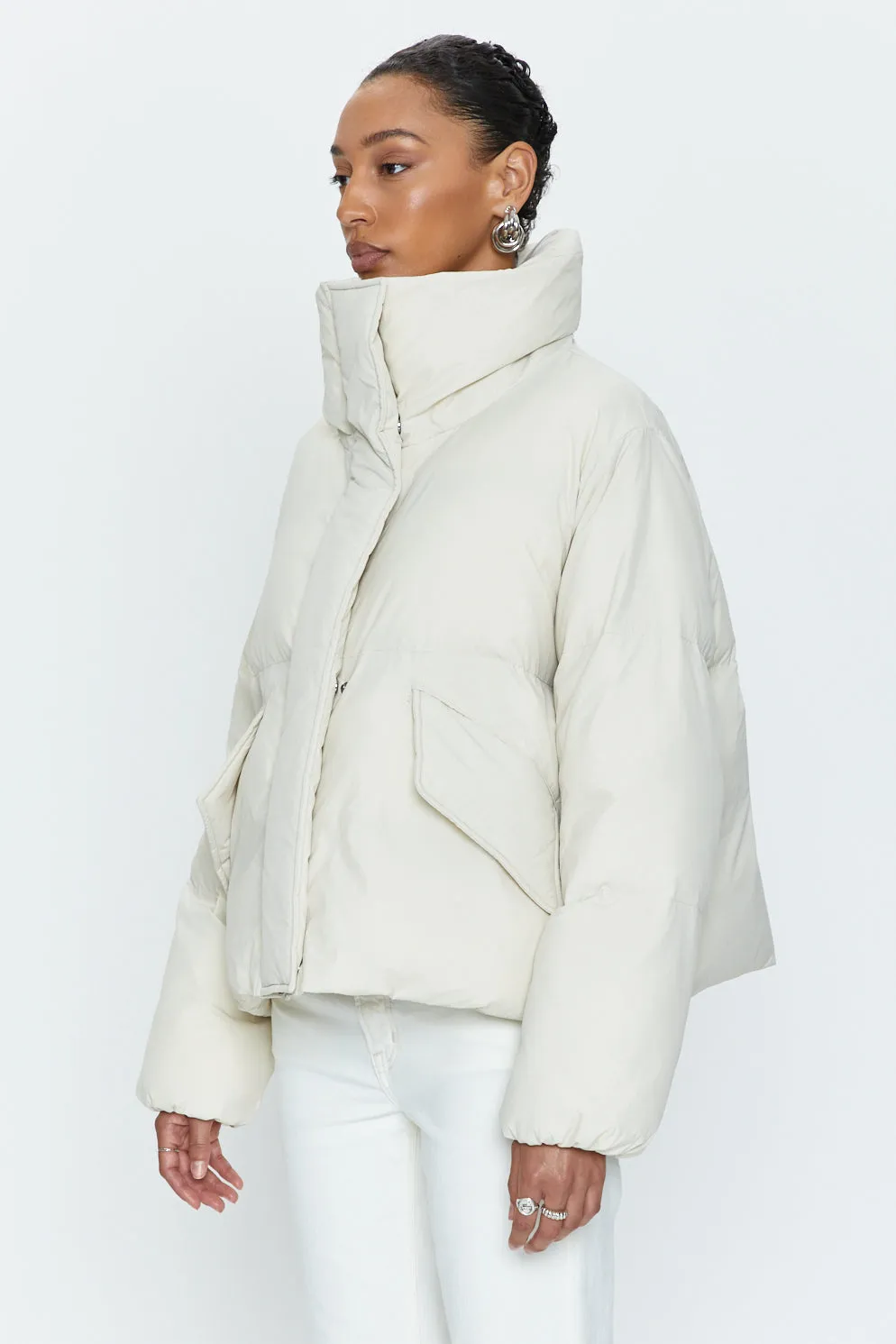 Donovan Swing Puffer Jacket - Ecru