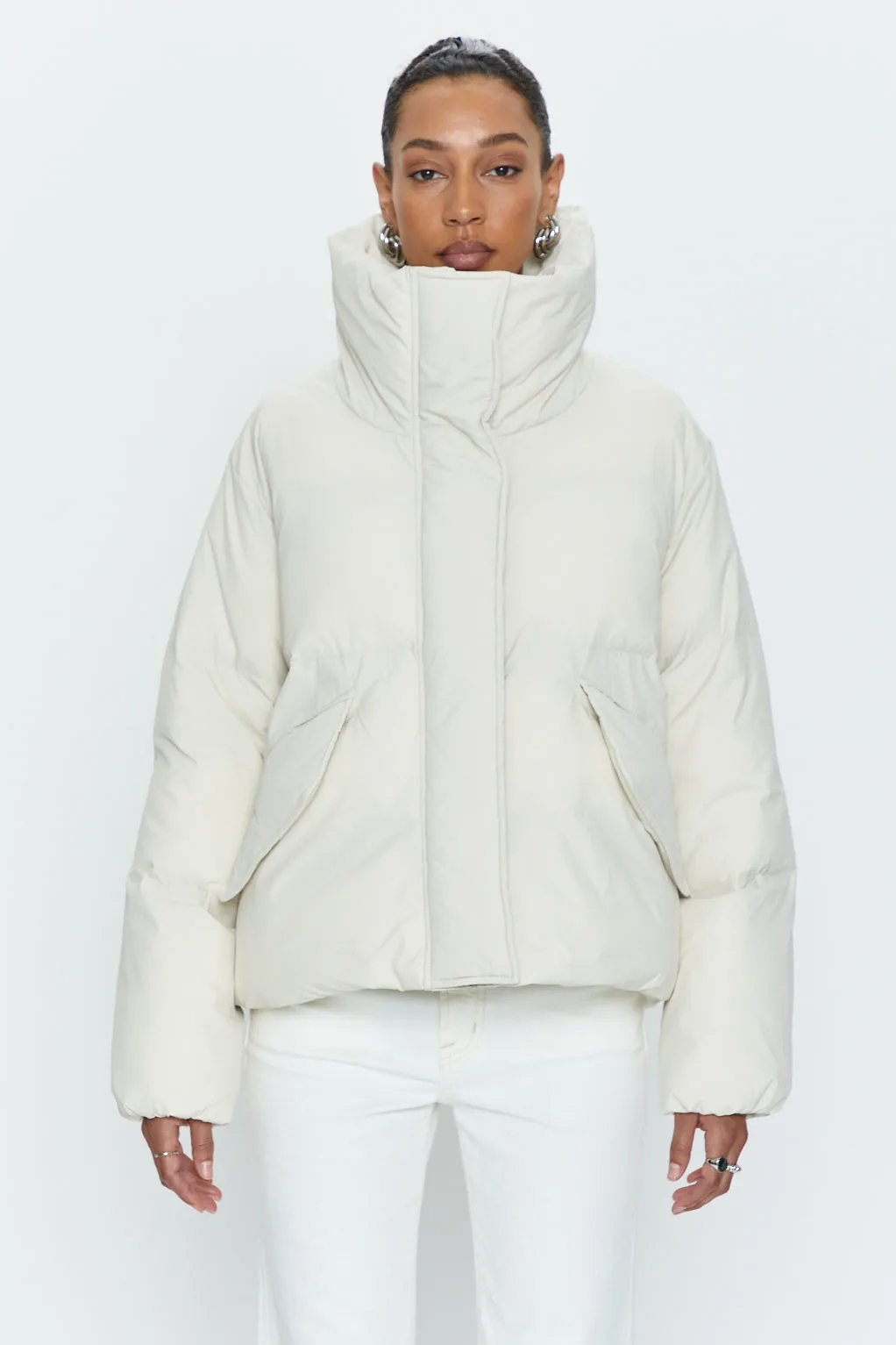 Donovan Swing Puffer Jacket - Ecru