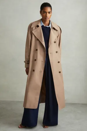 Double Breasted Belted Trench Coat