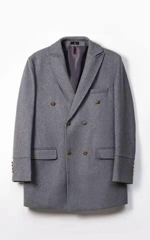 DOUBLE BREASTED LONG COAT GREY