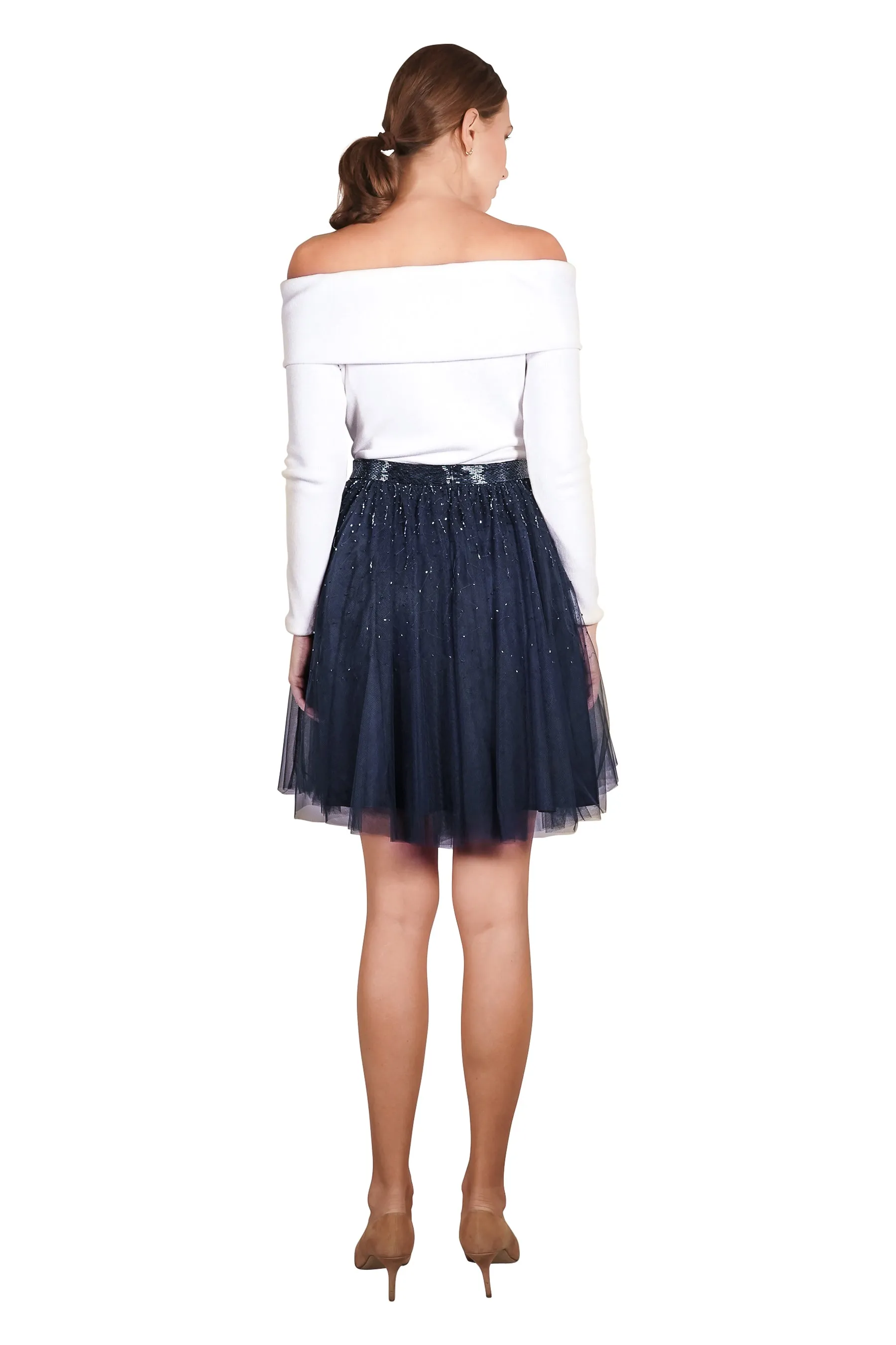 Elsa Couture Embellished Tulle Skirt