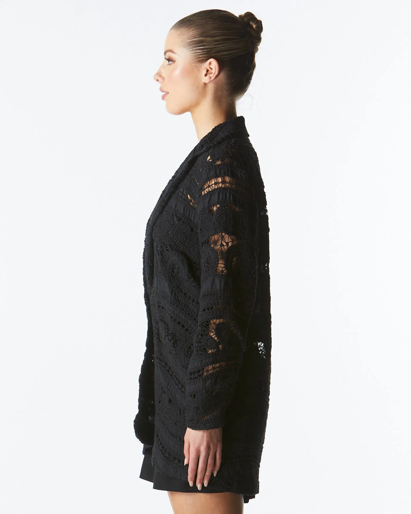 Fate Worth It Lace Blazer Black