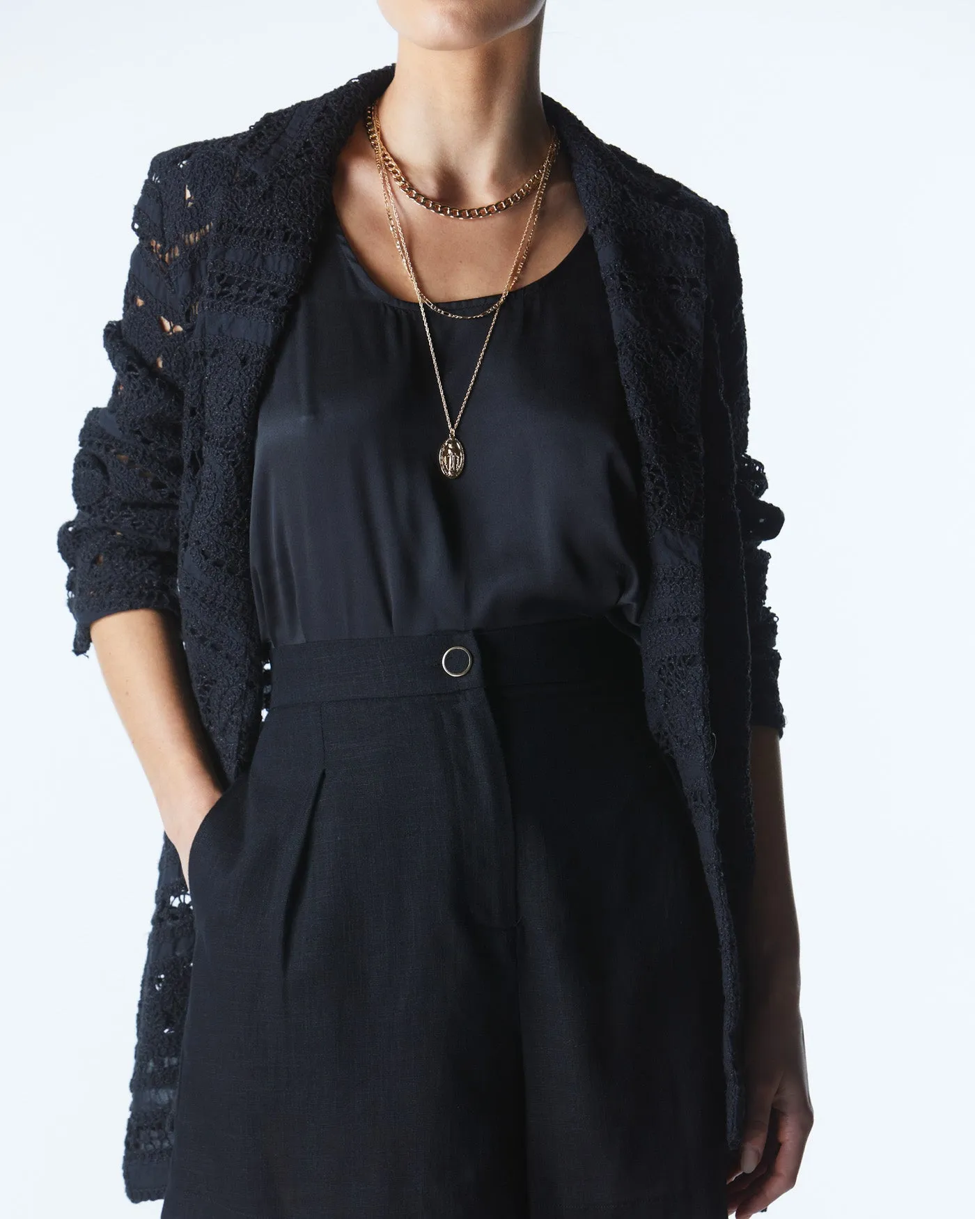 Fate Worth It Lace Blazer Black