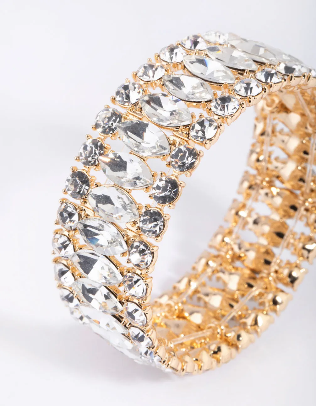 Gold Diamante Marquise Bracelet