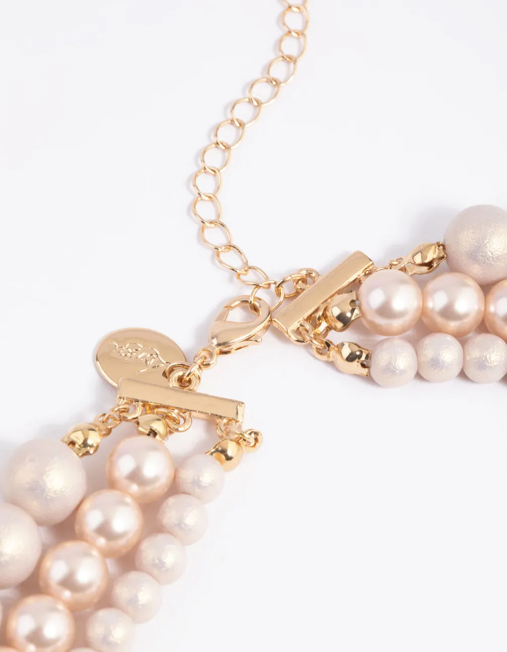 Gold Pearl & Bead Layered Necklace