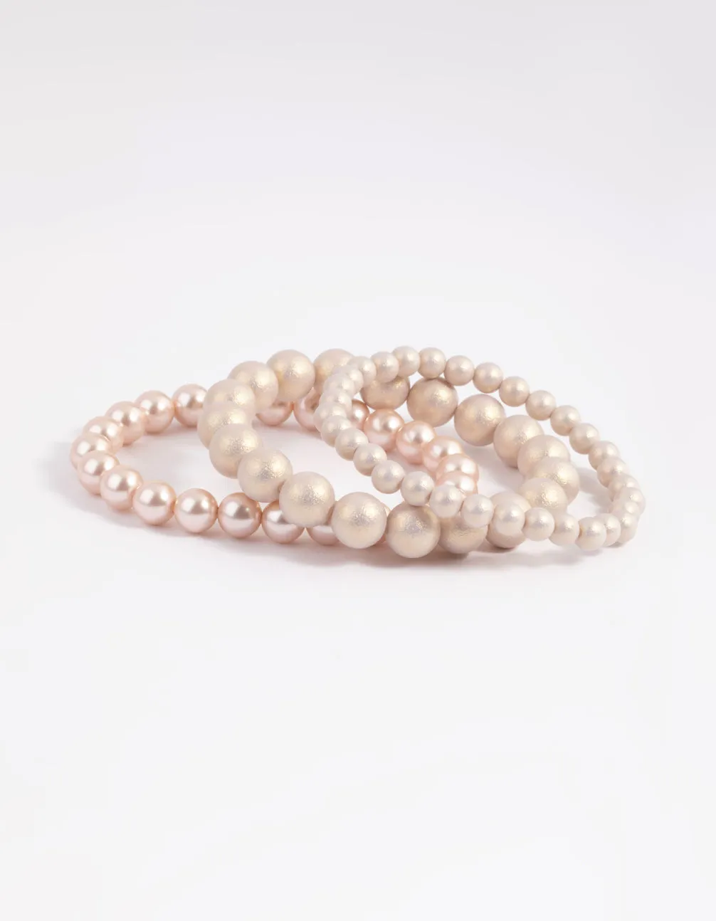 Gold Pearl & Bread Stretch Bracelet Pack