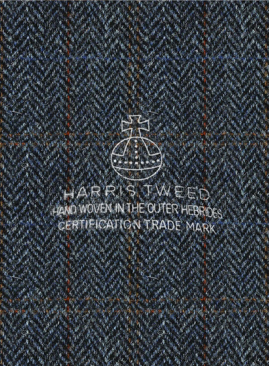 Harris Tweed Country Blue Pea Coat