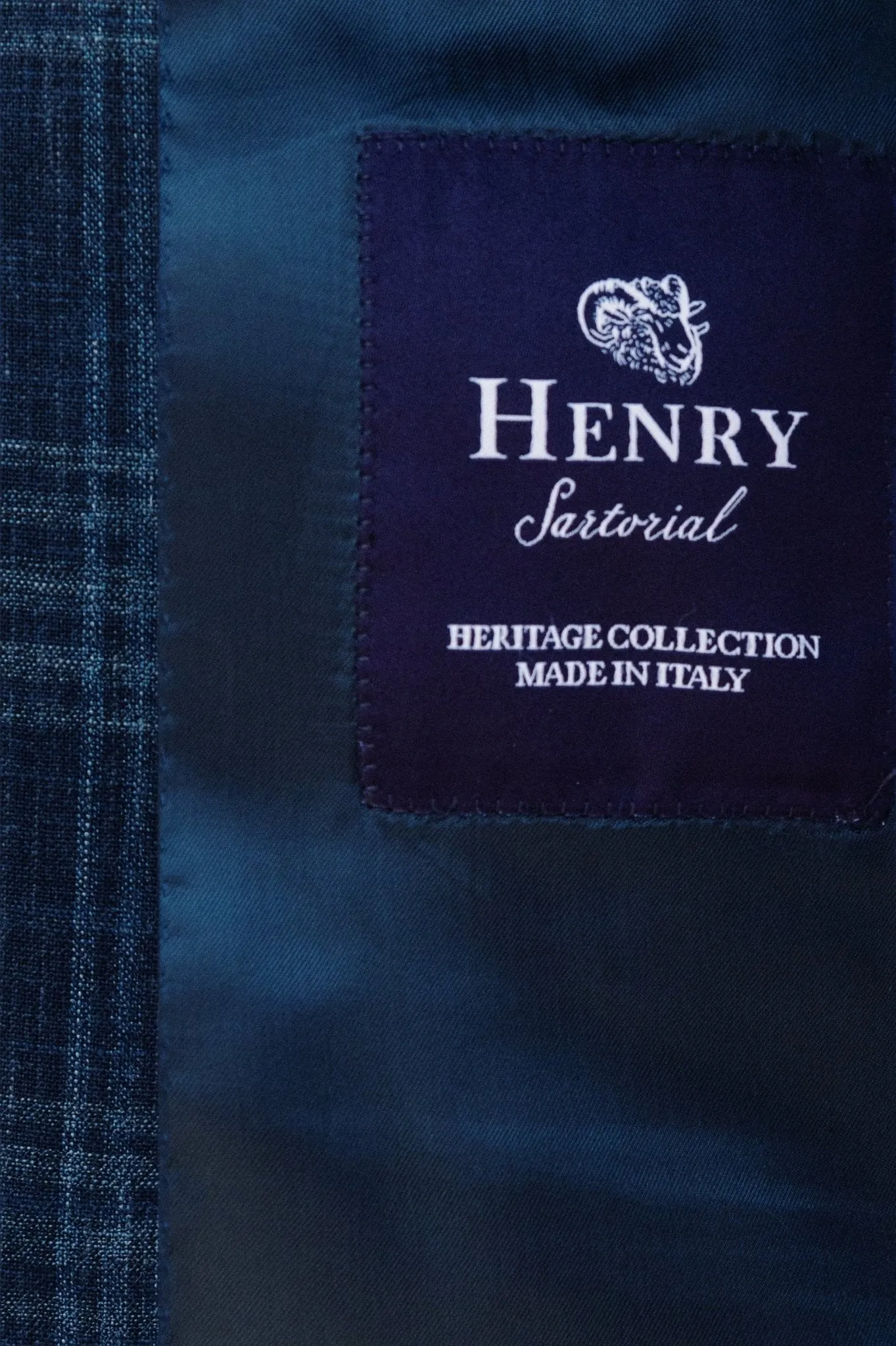 HENRY SARTORIAL HERITAGE Zegna Cross-Ply™ Herringbone Blazer NAVY/BLUE REG