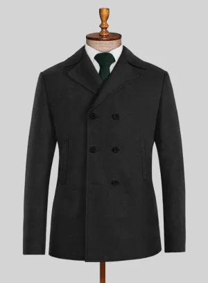 Highlander Black Tweed Pea Coat