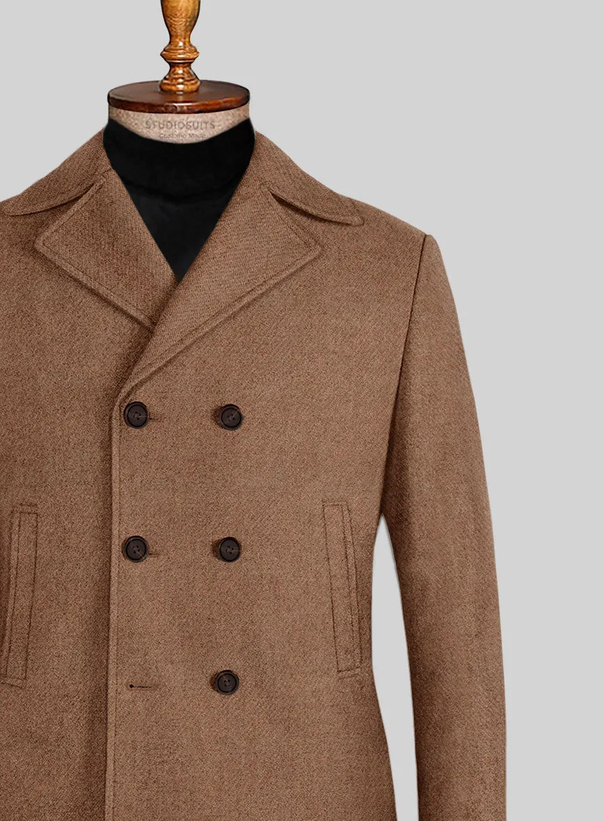 Highlander Earthy Brown Tweed Pea Coat