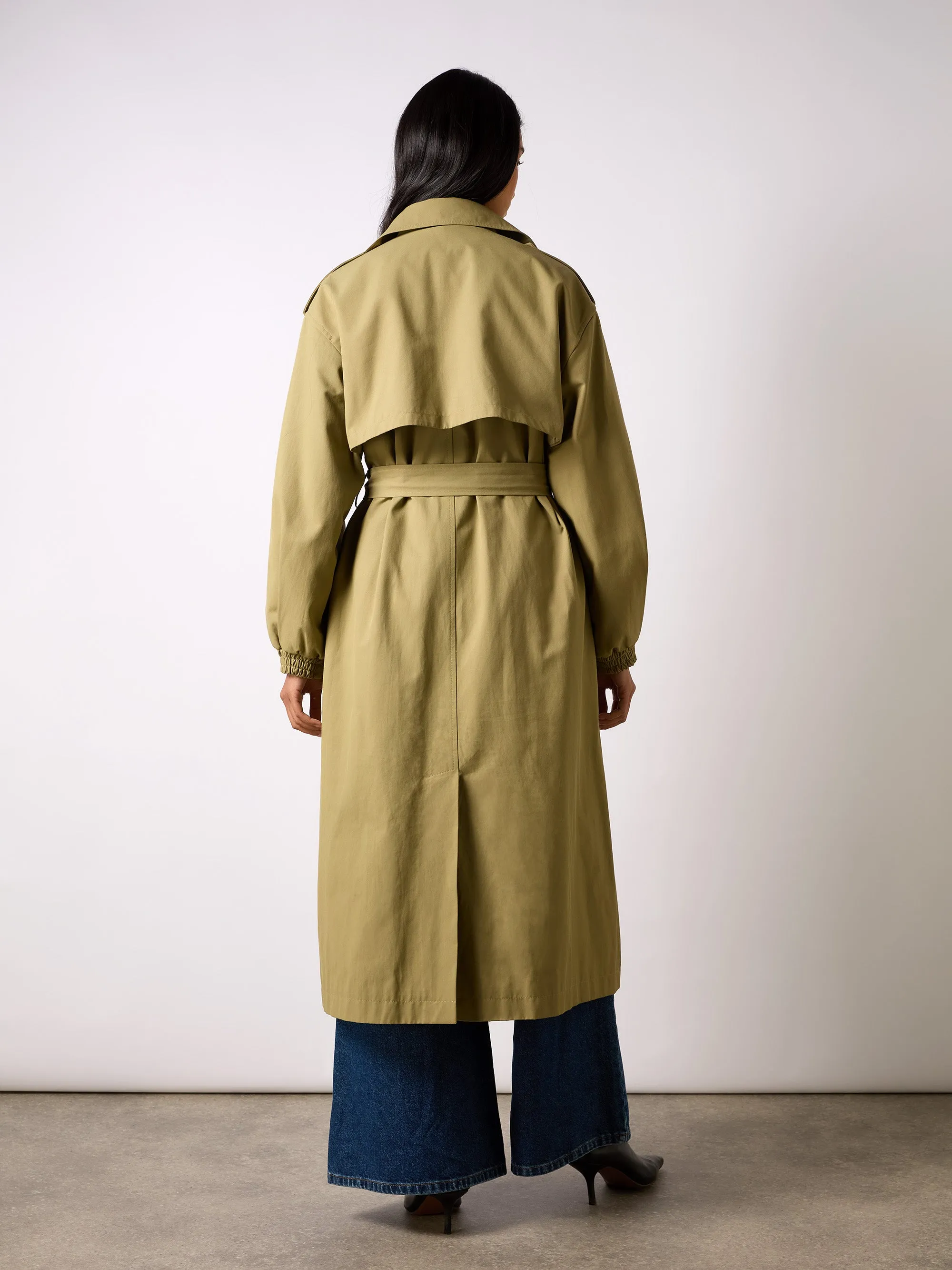 Khaki Belted Trench Coat