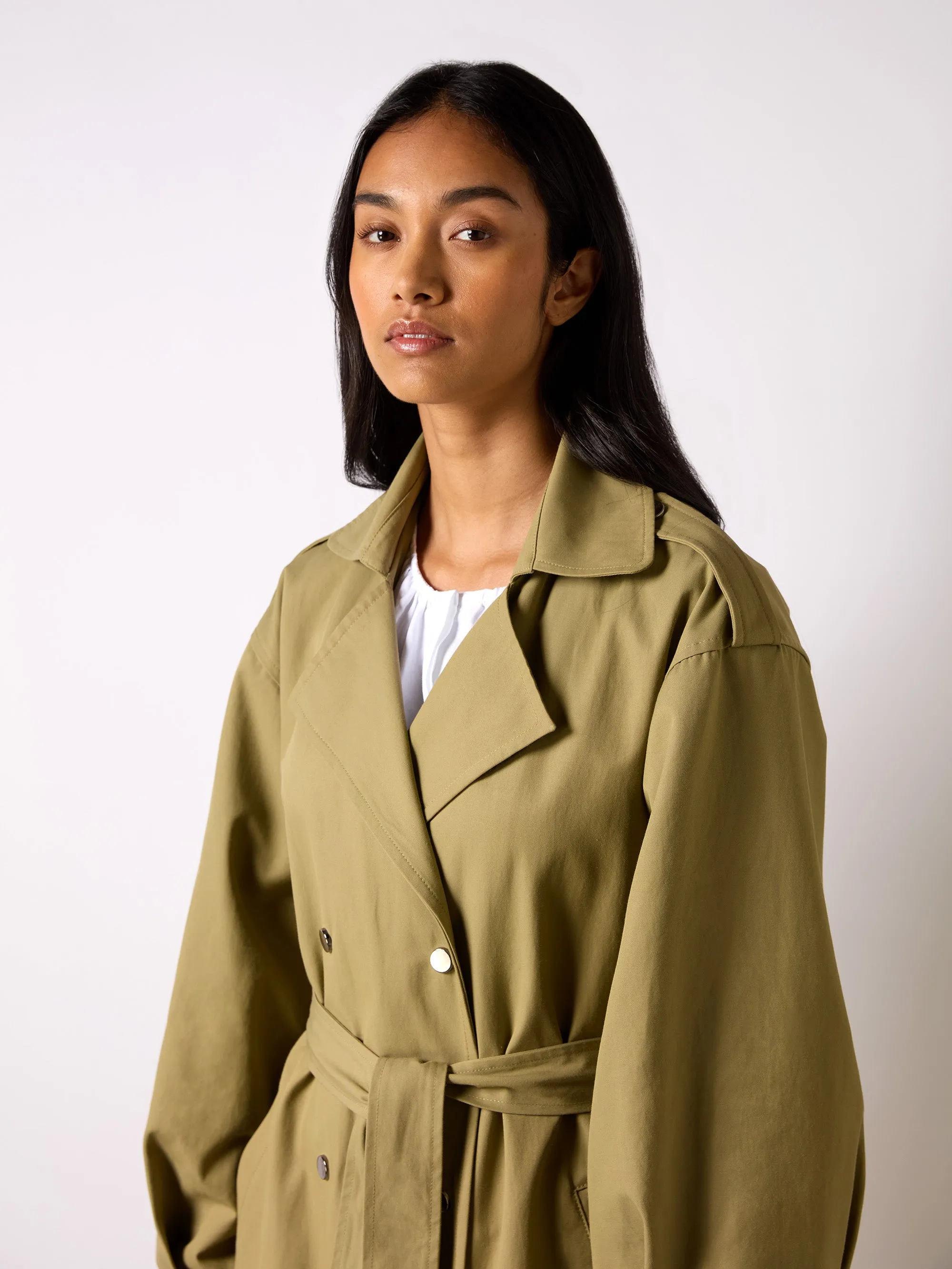 Khaki Belted Trench Coat