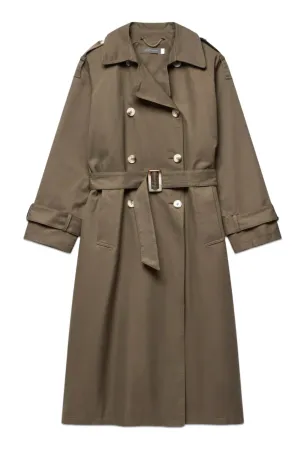 Khaki Structured Trench Coat