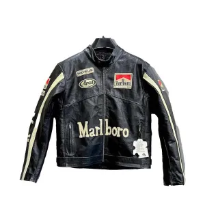 Marlboro Leather jacket Causal and Motorcycle For Men