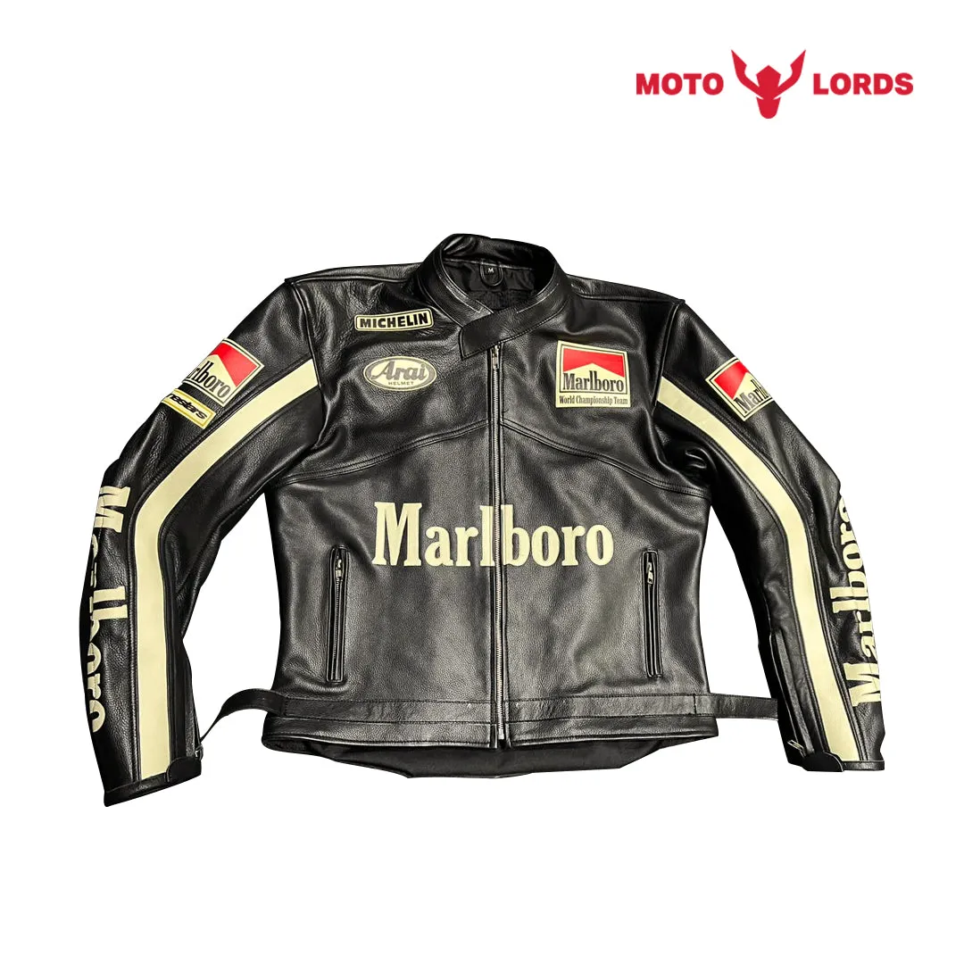 Marlboro Leather jacket Causal and Motorcycle For Men