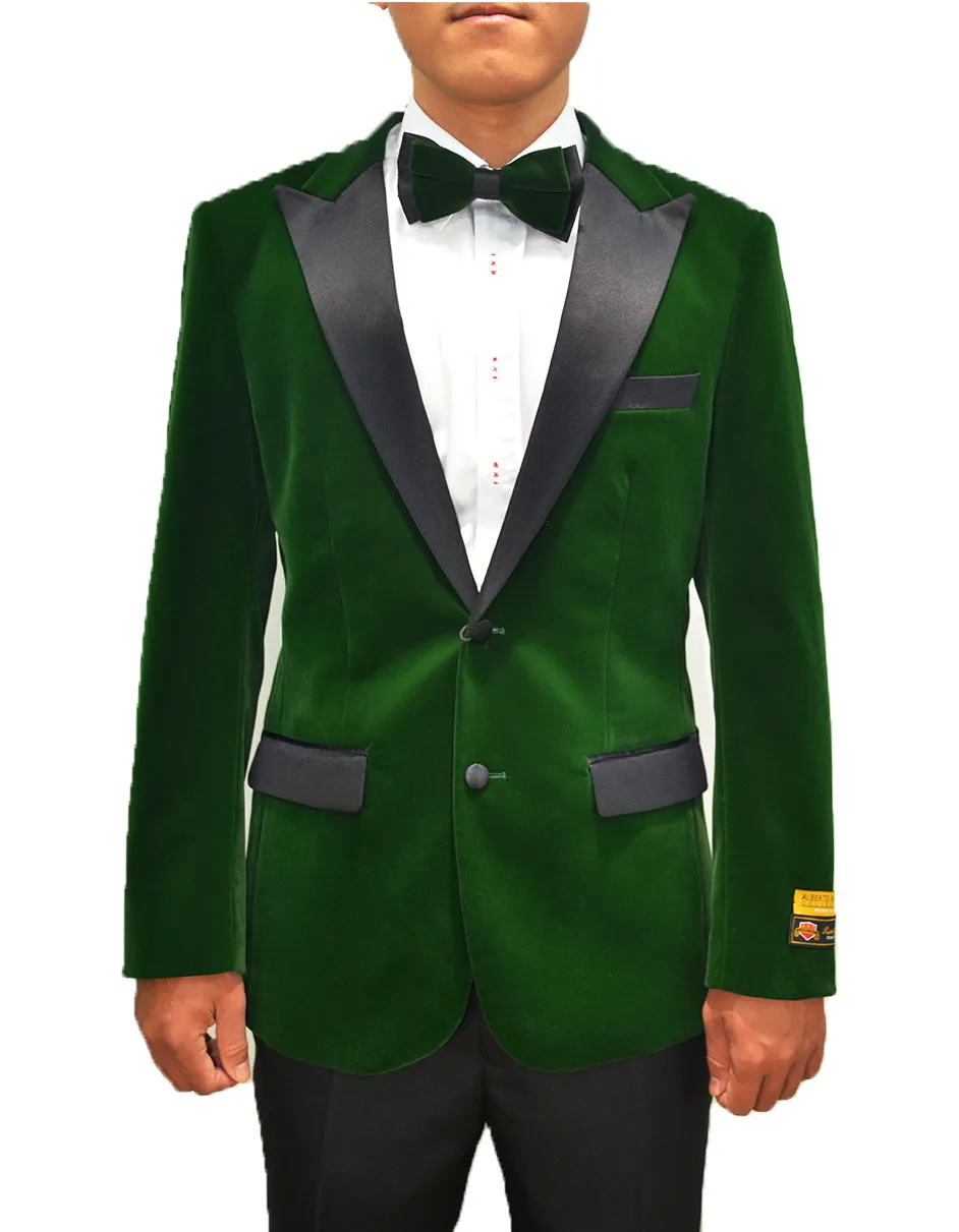 Mens Classic Velvet Tuxedo Dinner Jacket in Hunter Green