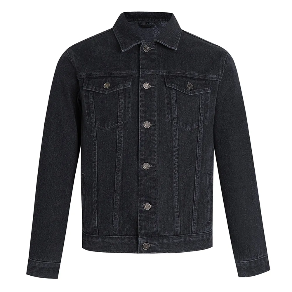 Mens Darkness Graphic Button Up Denim Jacket