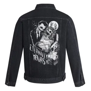 Mens ETERNALLY YOURS Graphic Button Up Denim Jacket